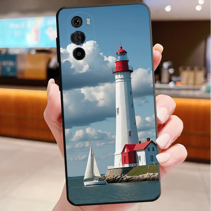 

Phone Case For Motorola Edge 50 40 Pro 60 50 40 30 Ultra Neo Fusion Moto G Play G Stylus G Power G Lighthouse