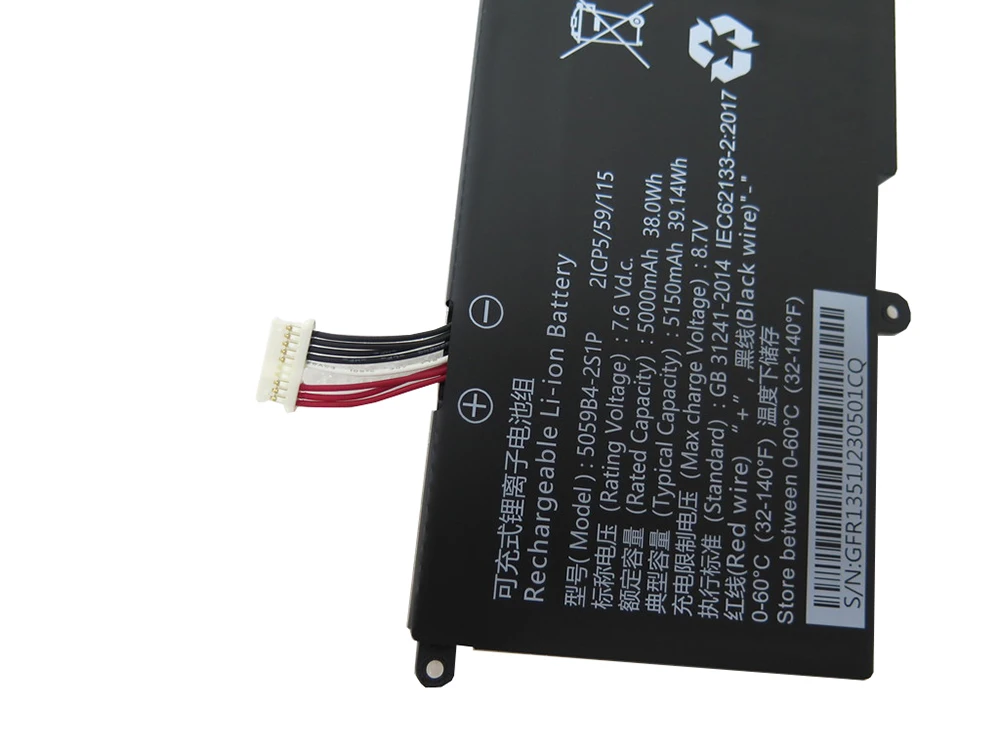 Imagem -03 - Bateria do Portátil Livre de Chuwi para Book 14.5 v 5000mah 38wh 153.5 Cwi557 5059b42s1p 2icp5 59 115 Novo