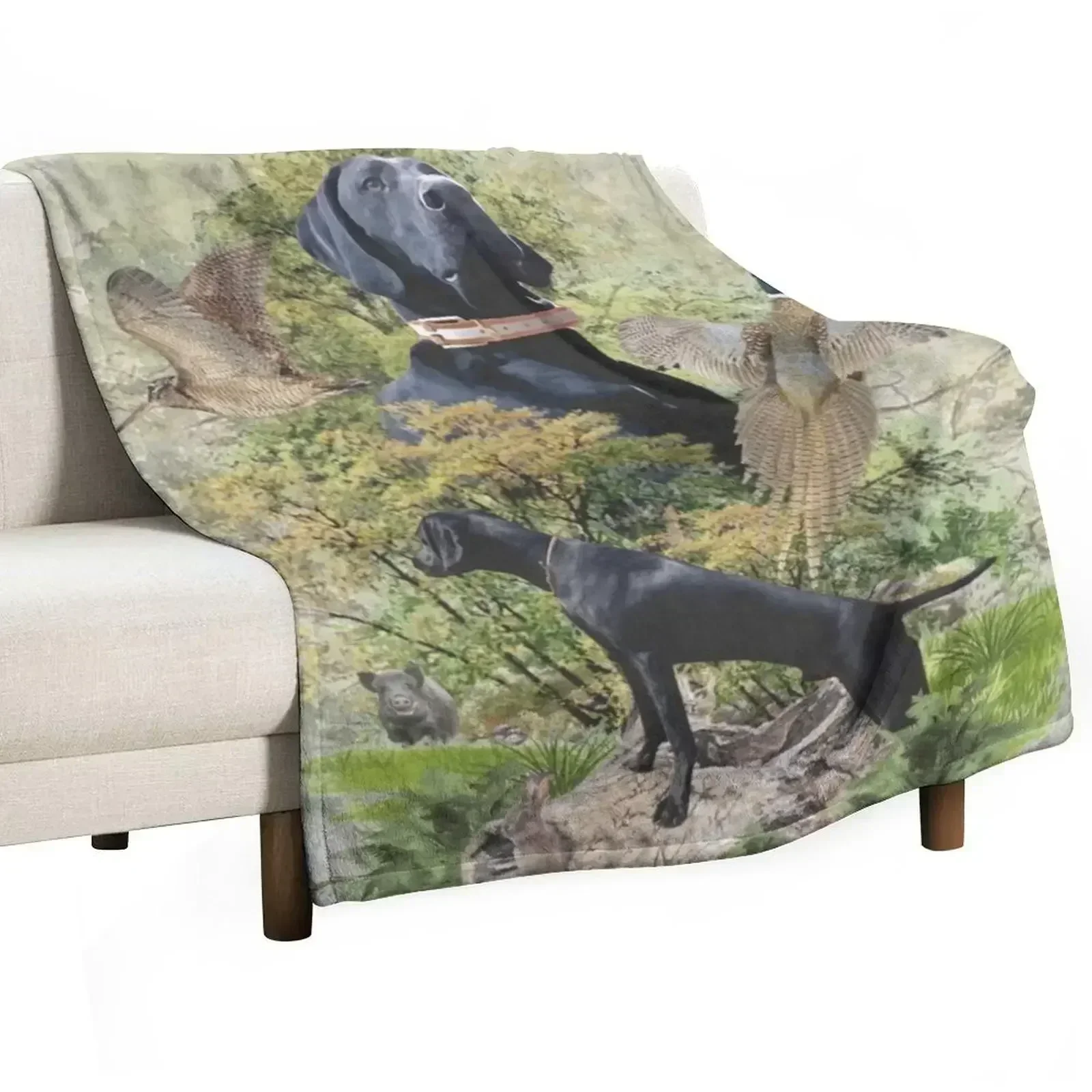 

German Shorthaired Pointer ,, BAKU'' Throw Blanket Moving Warm Sofa Throw Blankets