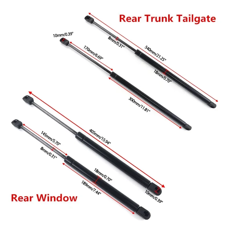 2/4 Stück Auto Heckscheibe Glas Gasfeder Stoßdämpfer Lift Strut Streben Stützstange für Hyundai Tucson 2005 2006 2007 2008 2009-2012