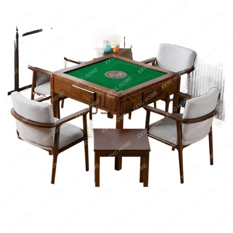 

New Chinese mahjong machine household solid mahjong table dining table all-in-one machine silent intelligent four-port machine