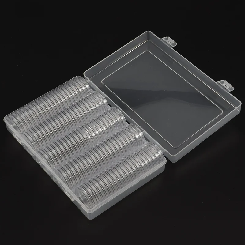 5Pcs 17/20/25/27/30Mm 동전 홀더, 폼 가스켓이있는 500Pcs 실버 코인 캡슐, 전문 동전 케이스