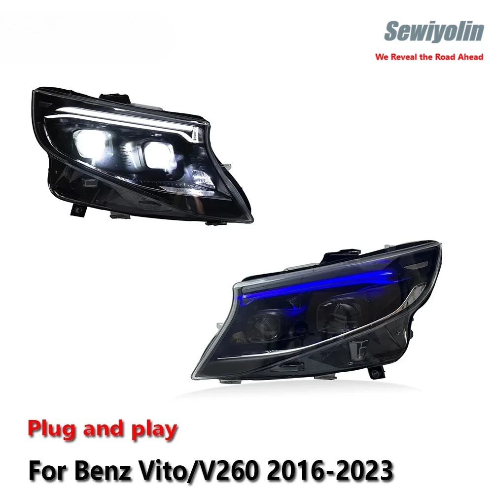 

Car LED Headlights For Benz Vito 2016-2023 W447 Head Lamp DRL Projector Lens Car Accessories Modified