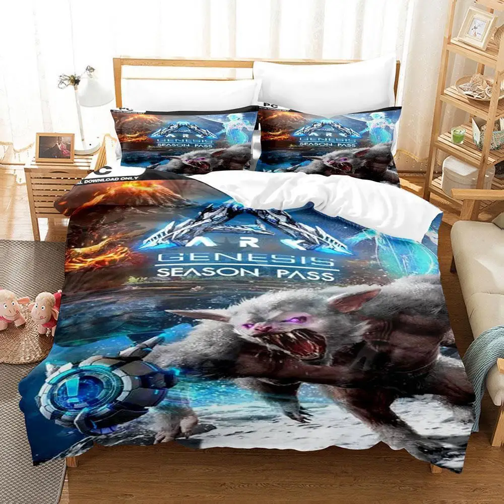 

3D Print Game ARK Genesis Season Bedding Set Single Twin Full Queen King Size Bed Set Teenager Bedroom Sheet set Home Textiles