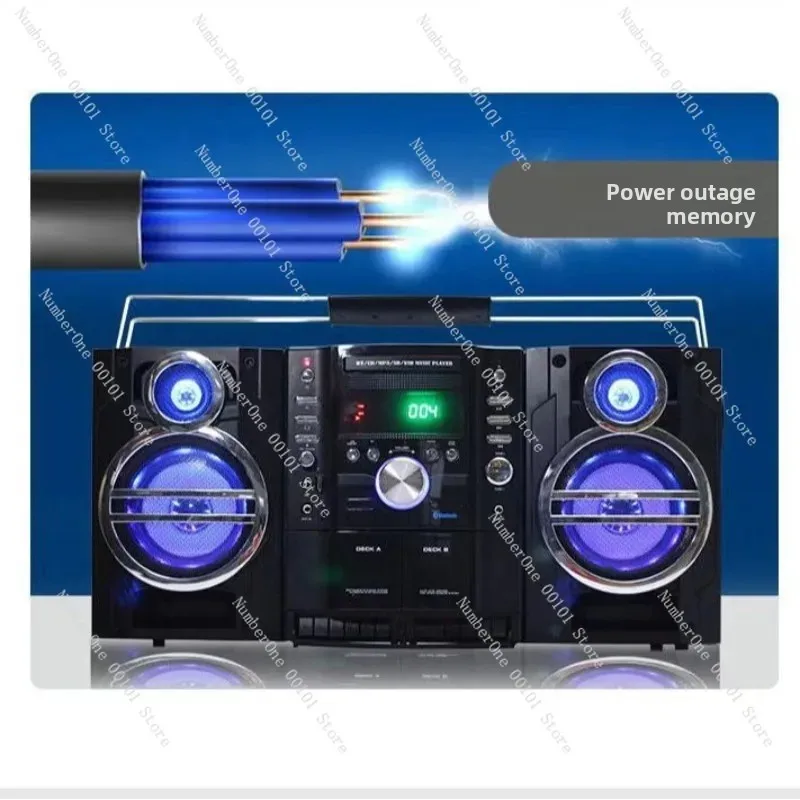 Portable Dual Cassette Recorder Radio Boombox FM Tape Player USB Bluetooth CD Karaoke Music System Double Deck Cassette Copy