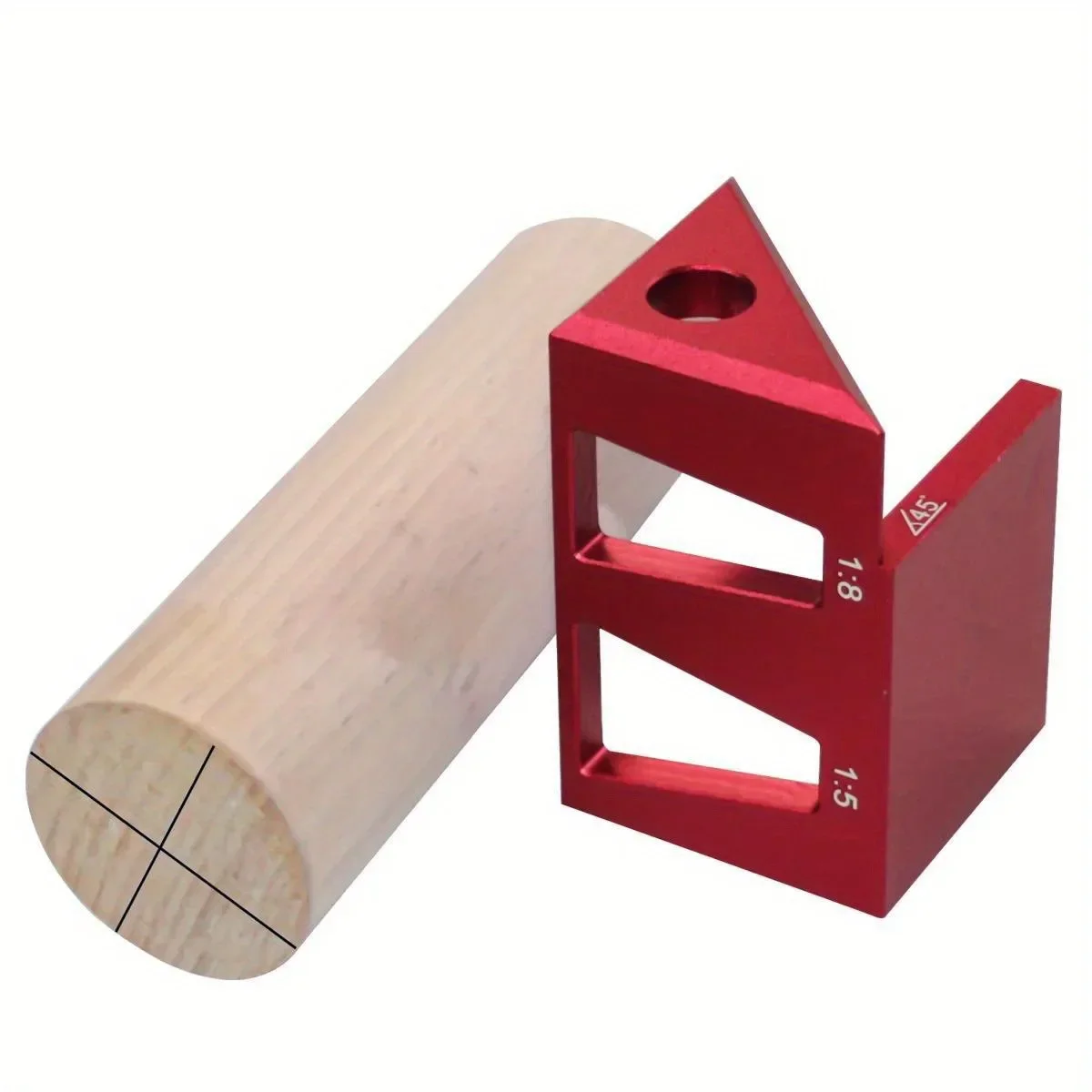 45/90 degree woodworking right angle tenon fixture - aluminum alloy center scribing ruler