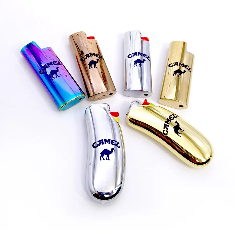 Color Plating J5 Lighter Case Metal Armor J5 Bic Lighters Case Ice Mirror Body Protection J5 6mm Lighter Cover Shell For Bic J5