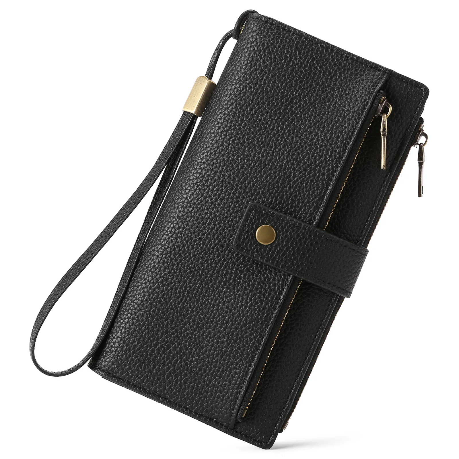 

New Long Genuine Leather Wallet Ladies Zipper Handbag Anti-Theft Swipe Bag Coin Purse Street Sle Cool Menger Bag