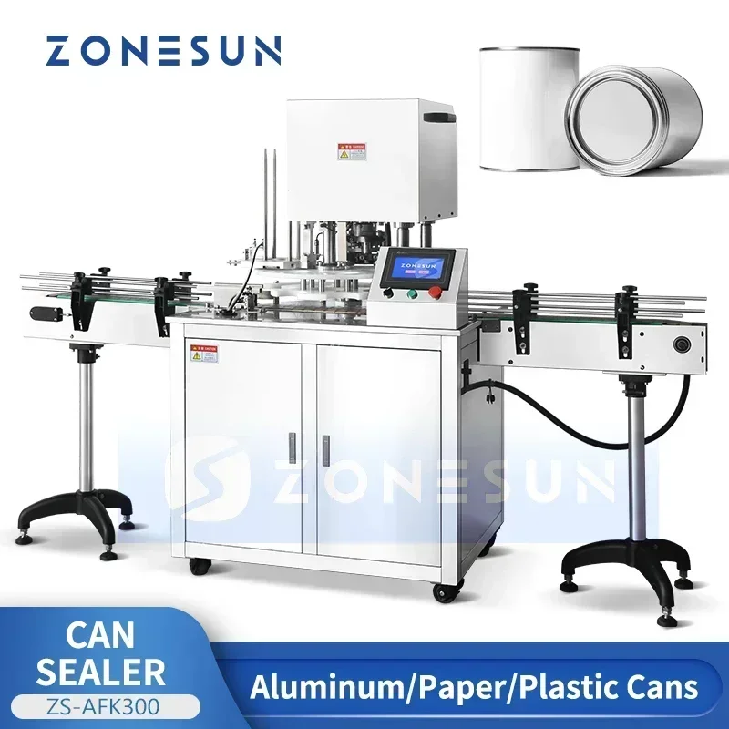 ZONESUN Automatic Can Seaming Machine Tin Sealer Tuna Can Sealing Canning Packing Equipment ZS-AFK300