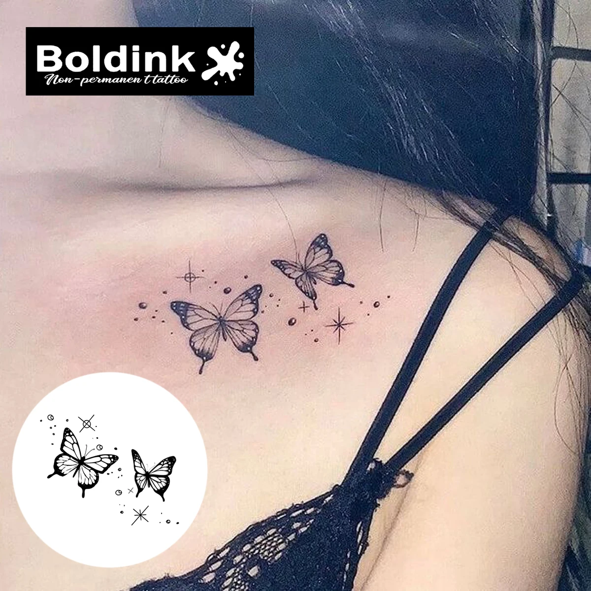 Lunar Wings Temporary Tattoo,Lasts To 15 Days New Technology Magic Waterproof Semi Permanent Sticker.