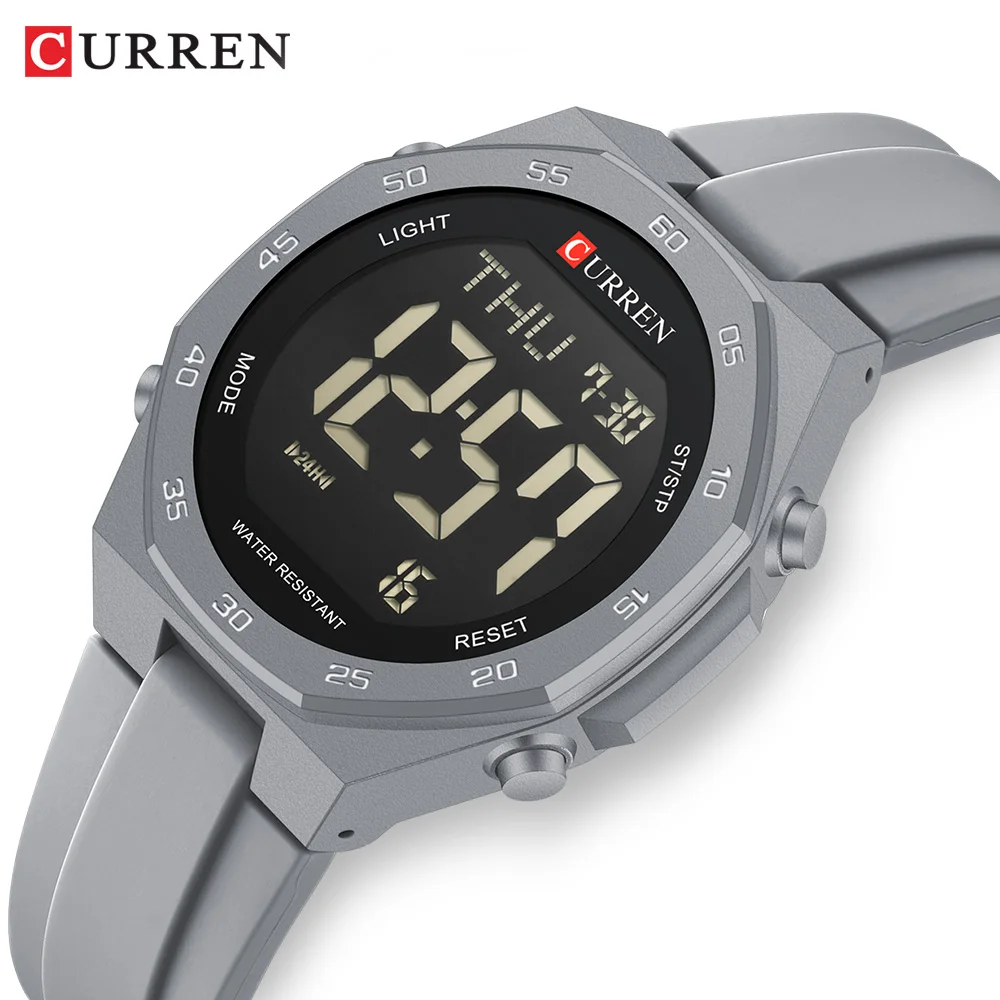 CURREN Fashion Men's Electronics Wrist Watch Sports Waterproof Luminous Watches Men's Silicone Strap Male Clock Reloj Hombre