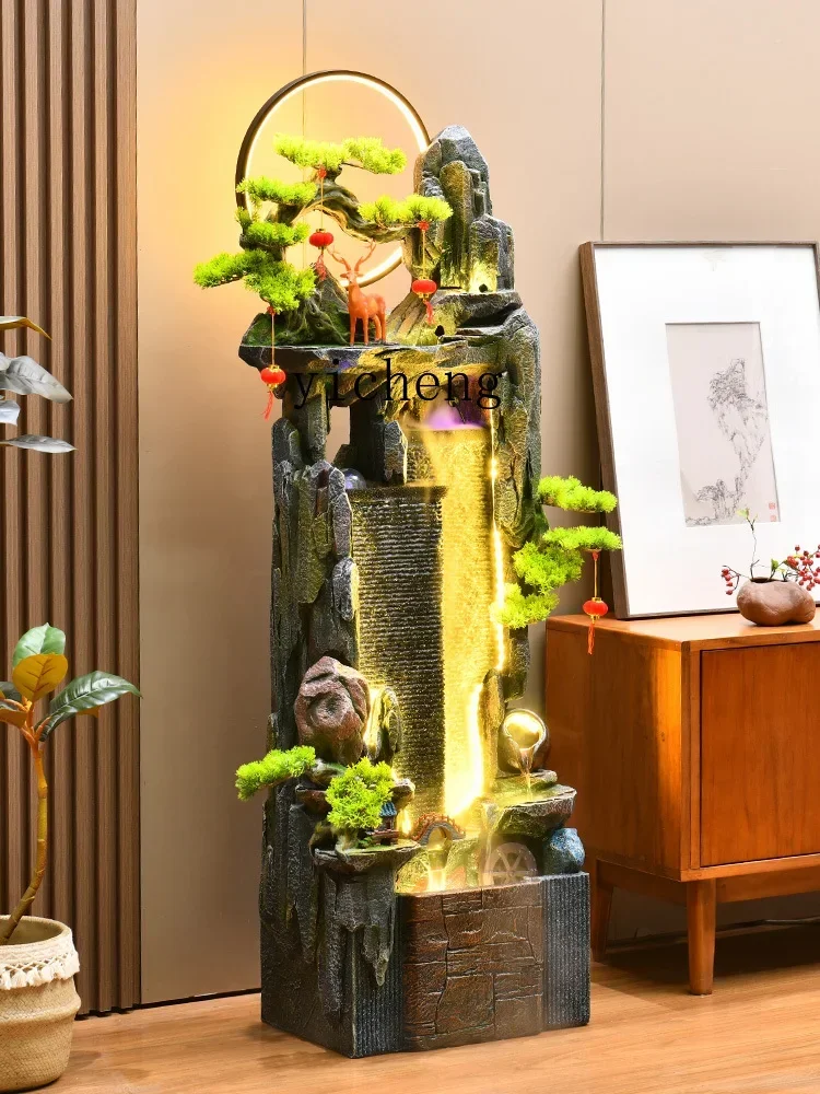 Water Curtain Wall Water Screen Living Room Floor Rockery Loop Water Landscape Decoration Fountain