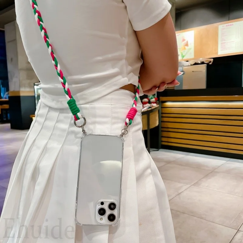 Schutzhülle mit Umhängeband für Google Pixel 11 9 8 Pro 8A 9A 10 XL Google9 Pixel8 Pixel7, Geflochtener Halsriemen, Transparente TPU Weiche Abdeckung – Detail 9