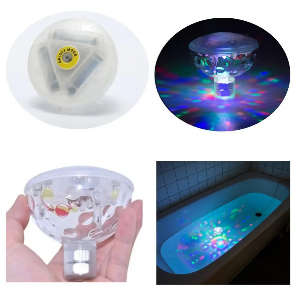 العائمة تحت الماء LED ديسكو ضوء توهج تظهر حمام سباحة حوض استحمام ساخن سبا مصباح بطارية تعمل متعدد الألوان أضواء تحت الماء