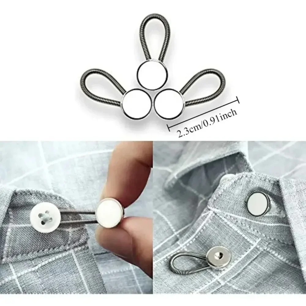 Seamless Pants Waist Expander, Telescopic Detachable Adjustable Jean Button, Waist Extension Replacement Button