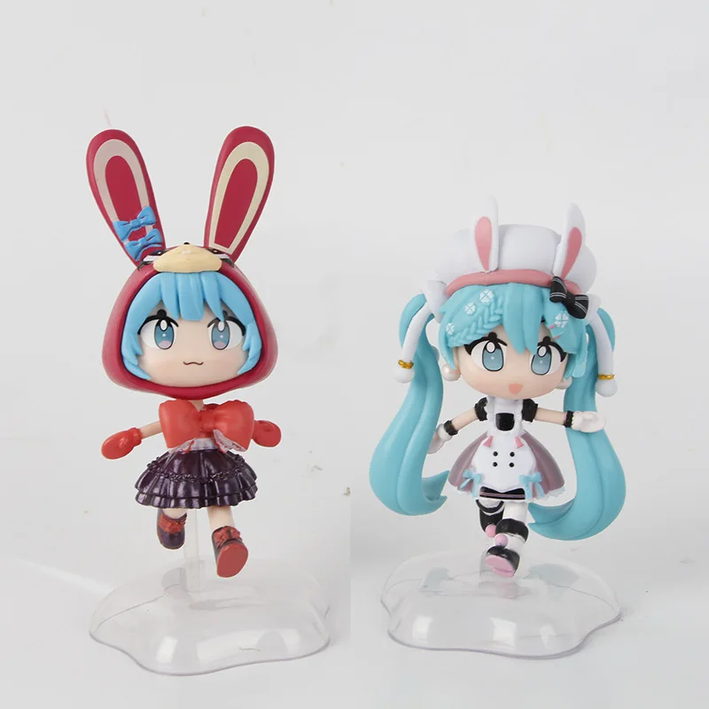 1pcs Random style New Anime Hatsune Miku Rabbit ears kawaii Action Figure PVC Model Statue Toys doll Desk Decor Collect Gifts