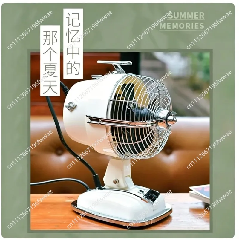 Home Silent Desktop Air Circulation Fan Airplane Head Electric Fan Shaking Head Nostalgic Table Fan