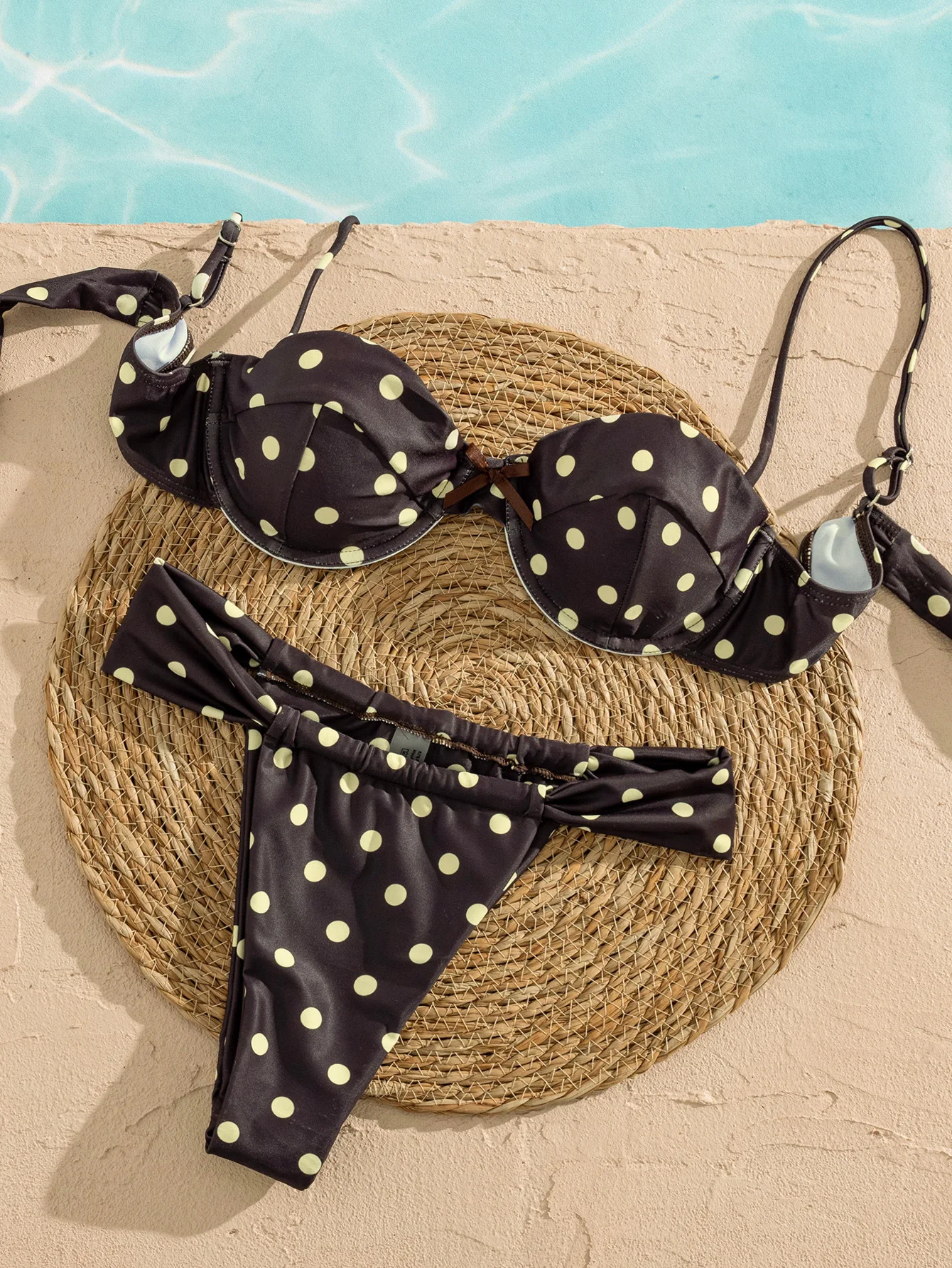 sexy polka dot plaid print push up bikinis sets two pieces thong bow swimsuits bathing suit swimwear biquini tankini trikini