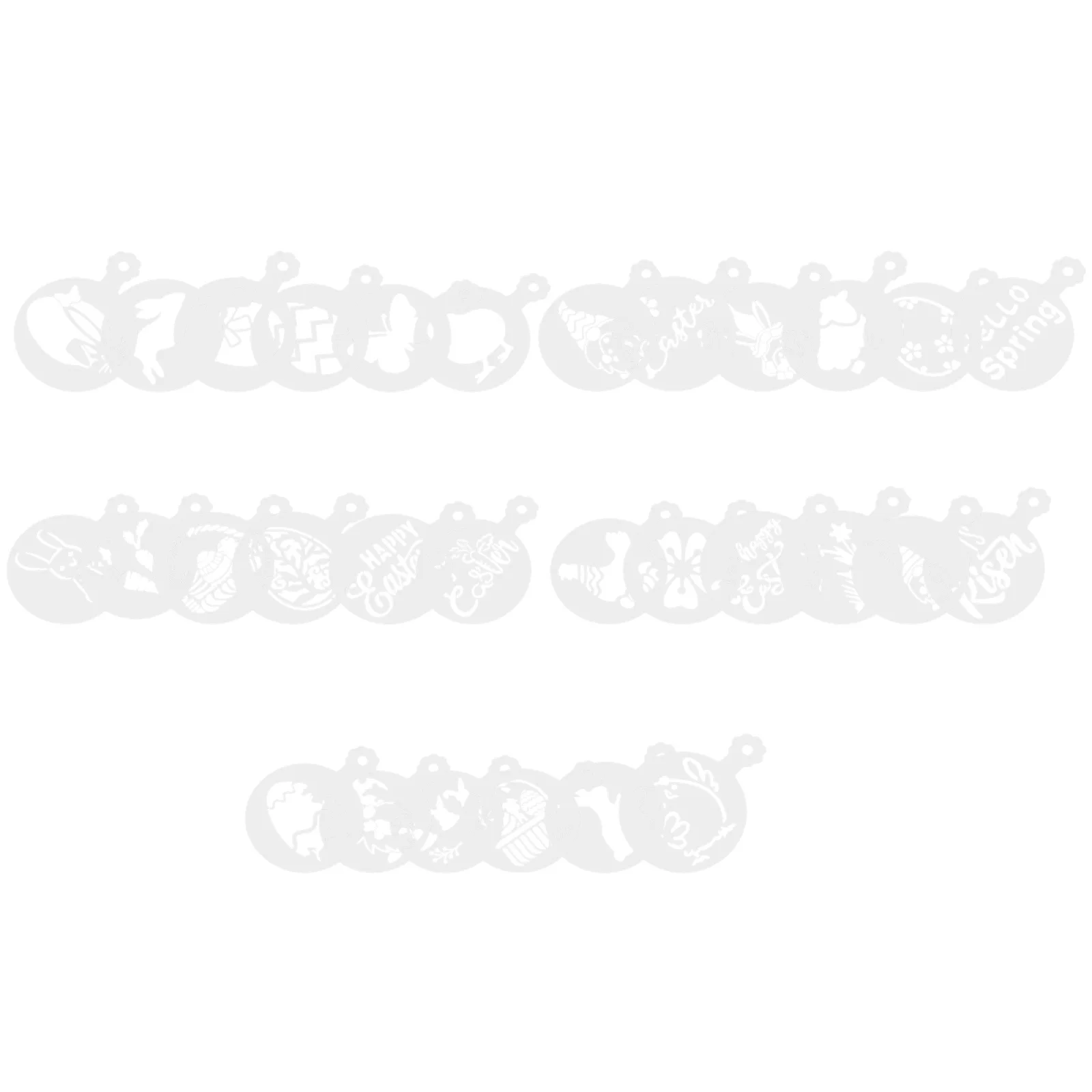 

30pcs Latte Stencils Easter Theme Coffee Art Templates For Cappuccino Diy Decoration Smooth Safe Non-Stick Baking Mats