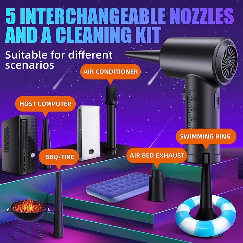CANBOUN Collettore di polveri elettrico Ventilatore di polveri per PC portatile Collettore di polveri multifunzionale Doppio uso per auto e casa Famiglia quotidiana Wir