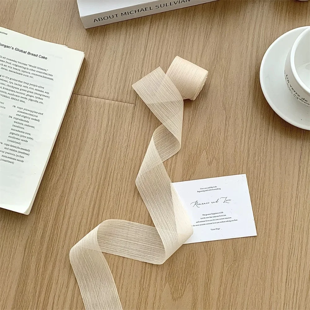 

Новые ленты из пряжи 5 м, 4 см, подарочная упаковка, букеты, упаковочный материал для подарков, яркая шелковая шифоновая лента