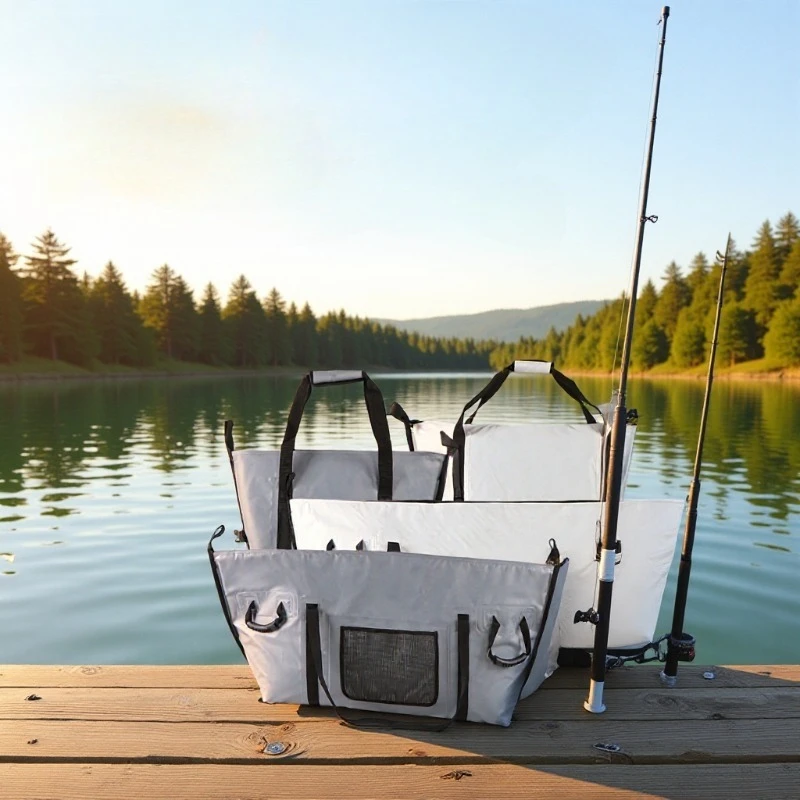 

Waterproof Fishing Tackle Bag, Heavy Duty Large Capacity Angler Gear Storage with Insulated Compartment, Portable Fishing Rod