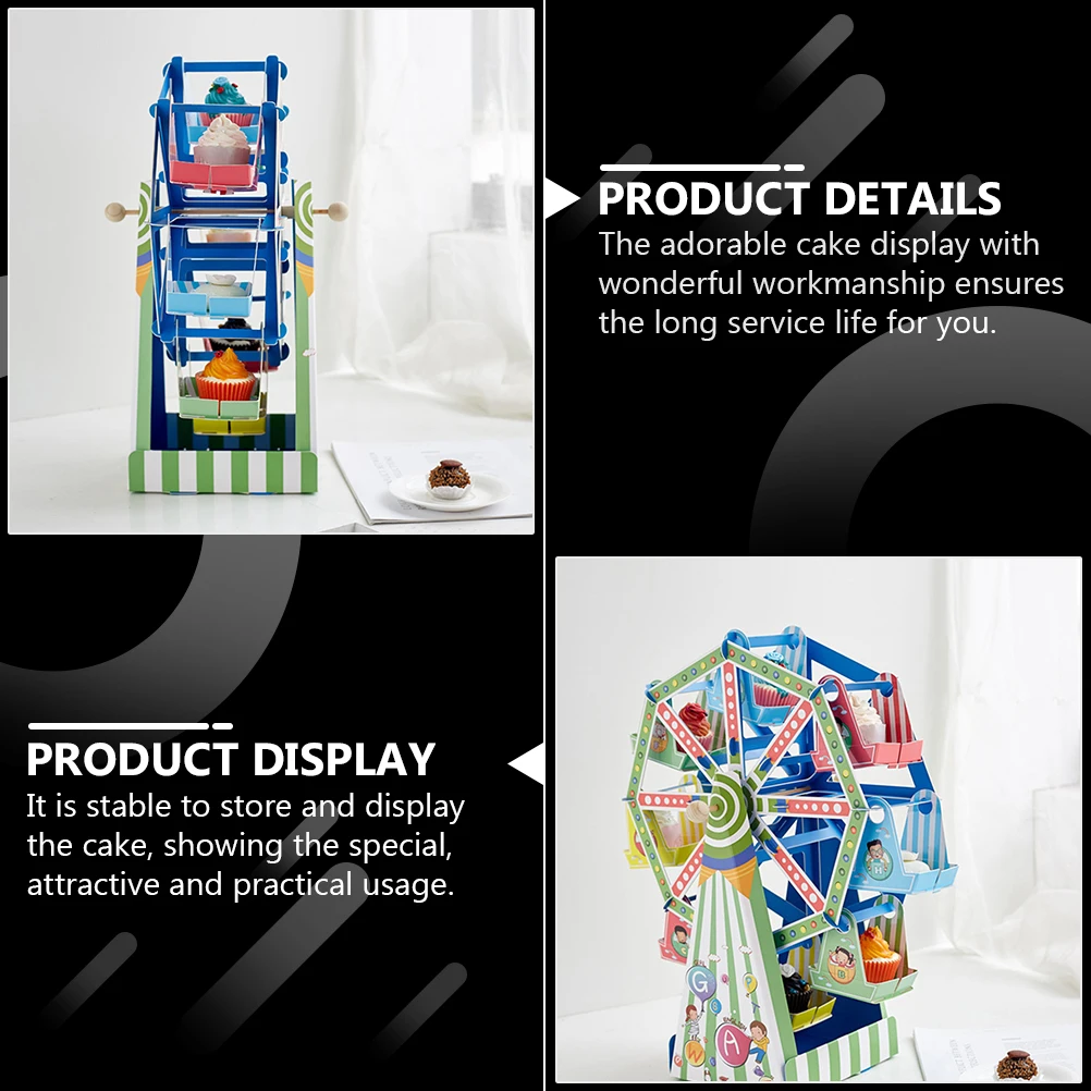 

Creative Paper Dessert Display Stand Cake Support Rack Wedding Birthday Party Decor Elegant Design Sky Wheel Shape