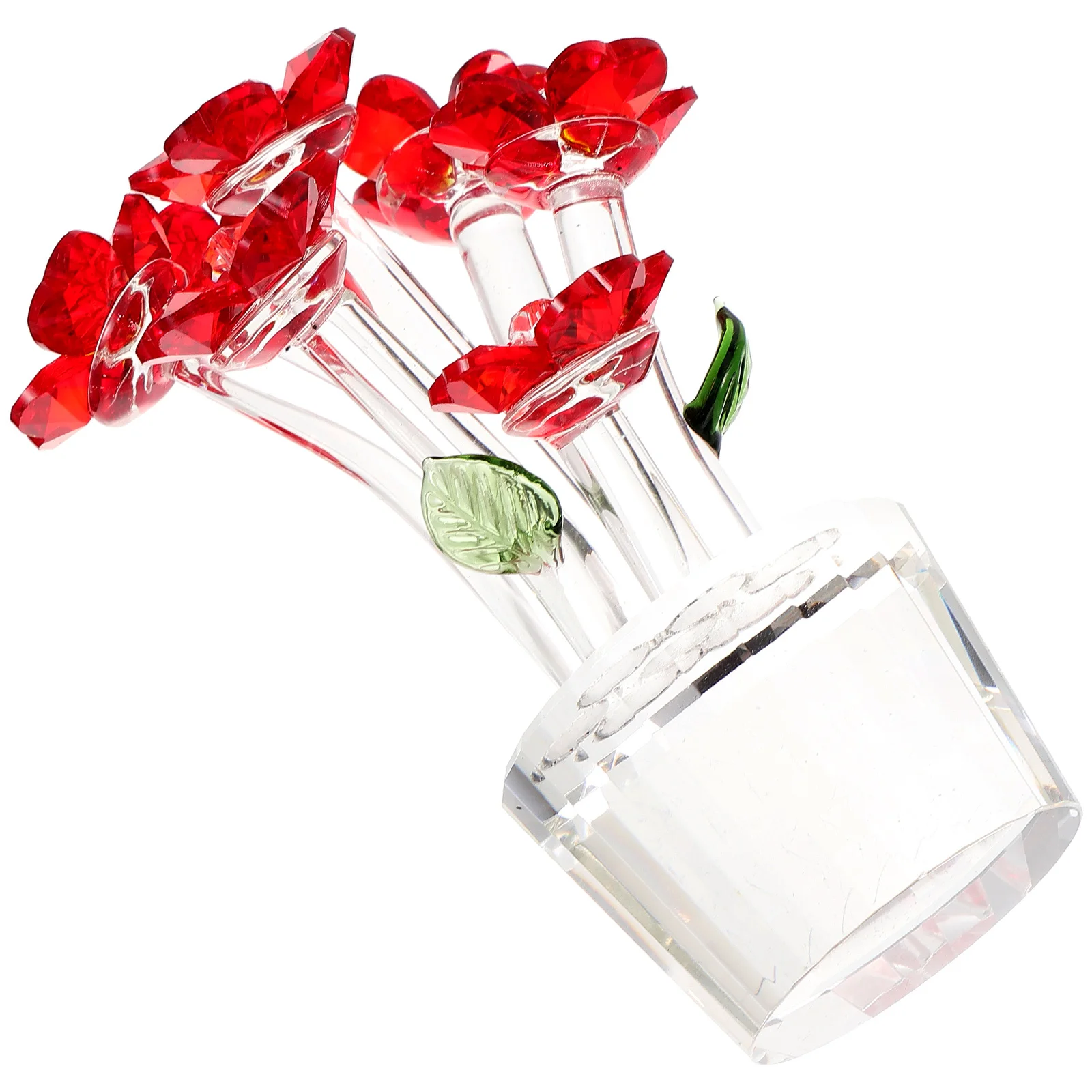 

Crystal Flower Desktop Adornment Creative Flower Shaped Craft Ornament Exquisite Unique Desktop Decor Home Tabletop Accessory