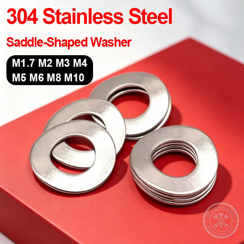 304 Stainless Steel Saddle‑Shaped Elastic Washer Concave Bowl Wave Shim Anti‑Vibration Anti‑Loosing M1.7‑M10 Hardware Gasket