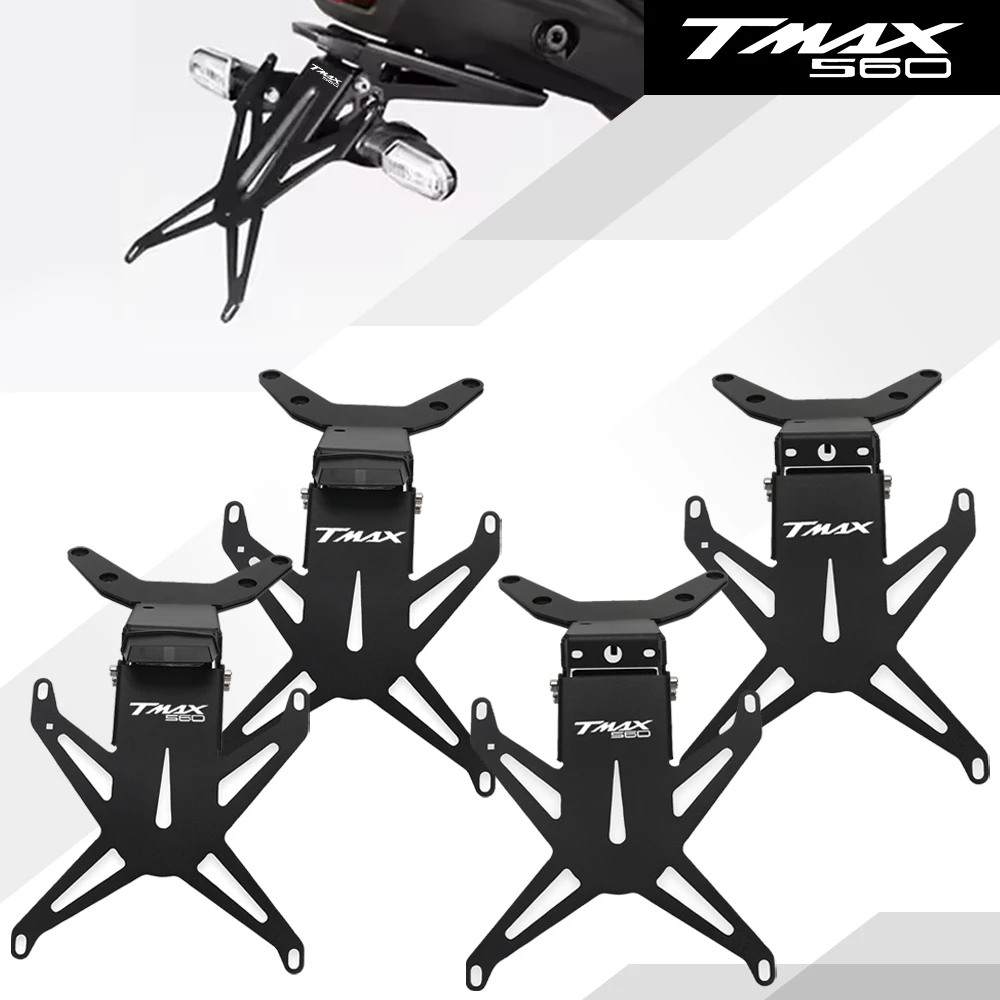 For YAMAHA T-MAX 560 2022-2023-2024-2025 License Plate Bracket Holder with Light 2025 2024 TMAX 560 Adjustable Tilt Plate Holder
