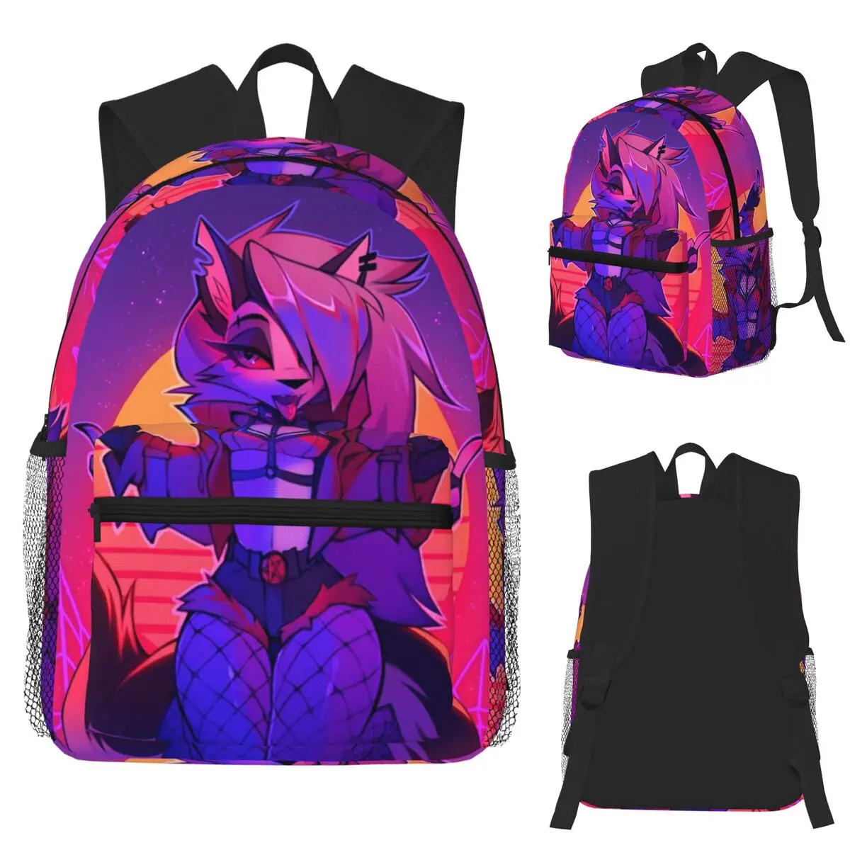 

Loona Collage Helluva Boss Anime Student Backpack School Bag Hiking Travel Daypack for Boys Girls Fashion Bookbag Shoulder Bags