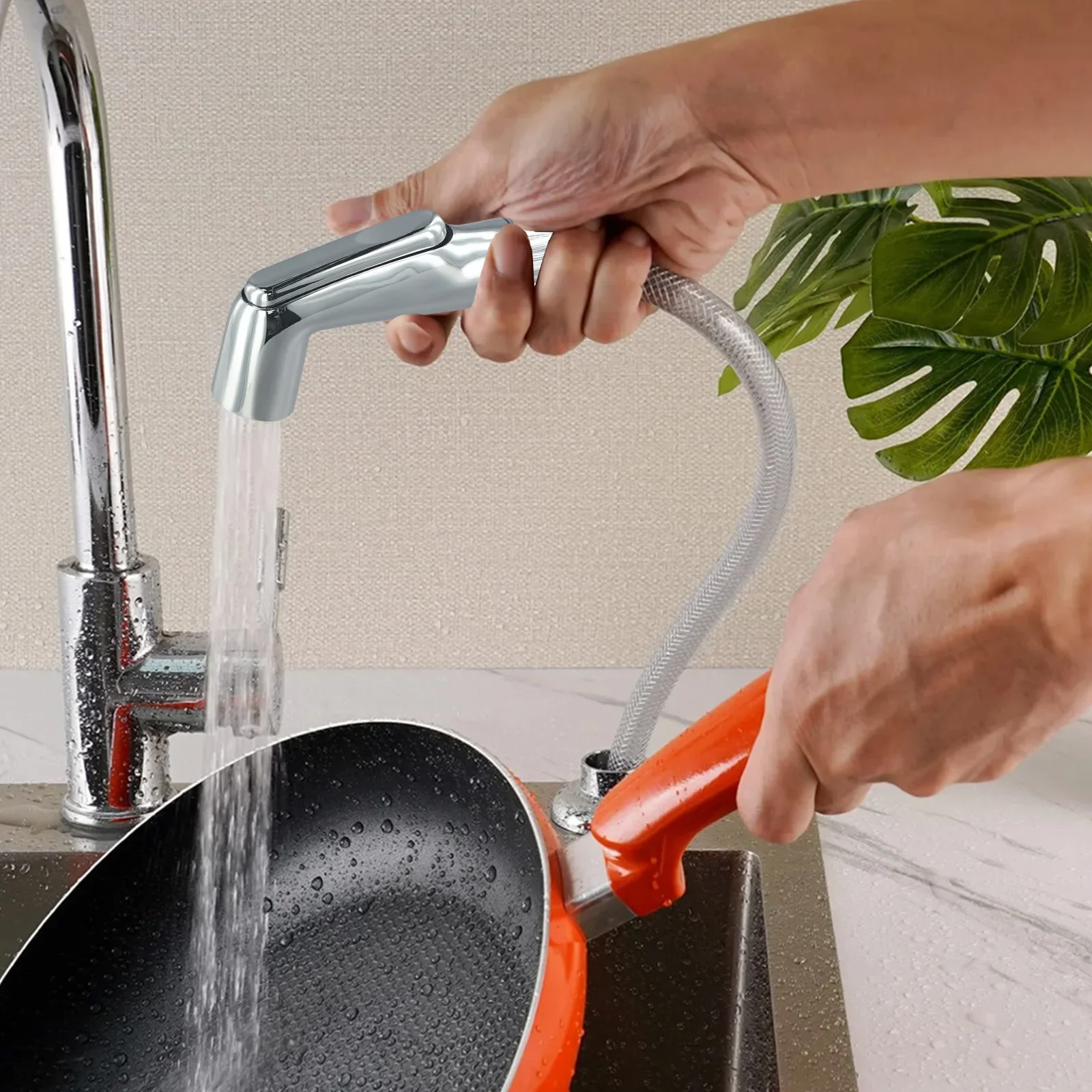 Faucet Sprayer Replacement Kitchen Sink Sprayer Scratch Resistant Stain Resistant Brushed Nickel Finish Compact For Kitchen Sink