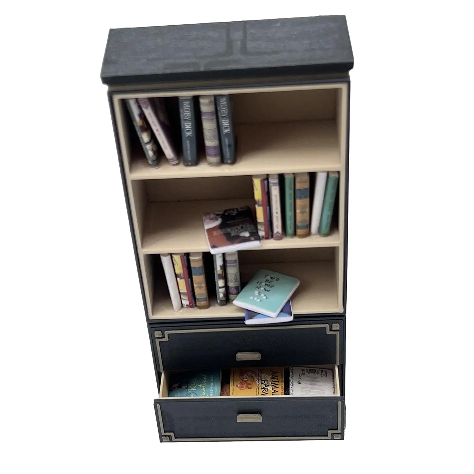 Decorazione per libreria per casa delle bambole in scala 1:12 Decorazione da collezione artigianale Micro modello di paesaggio Mobili per casa delle bambole Mini armadio di stoccaggio