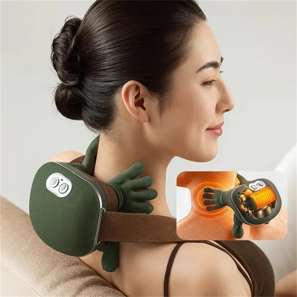 

2026 New Bionic Finger Neck Shoulder Massager Wireless Neck Cervical Trapezius Kneading Massage Shawl Brushless Neck masajeador