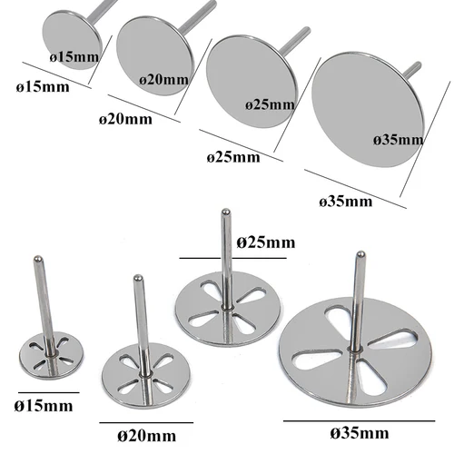 1 Uds disco de papel de lija de acero inoxidable 3/32 ""disco redondo de Metal brocas para uñas accesorios mandril de papel de lija 20mm 25mm 35mm