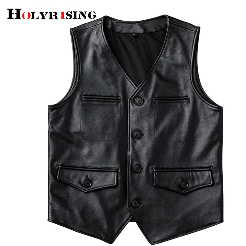 

Men Vest coat Mens Biker Vintage Motorcycle Real Leather Genuine Waistcoat Cowhide Sleeveless Jacket 19123-5