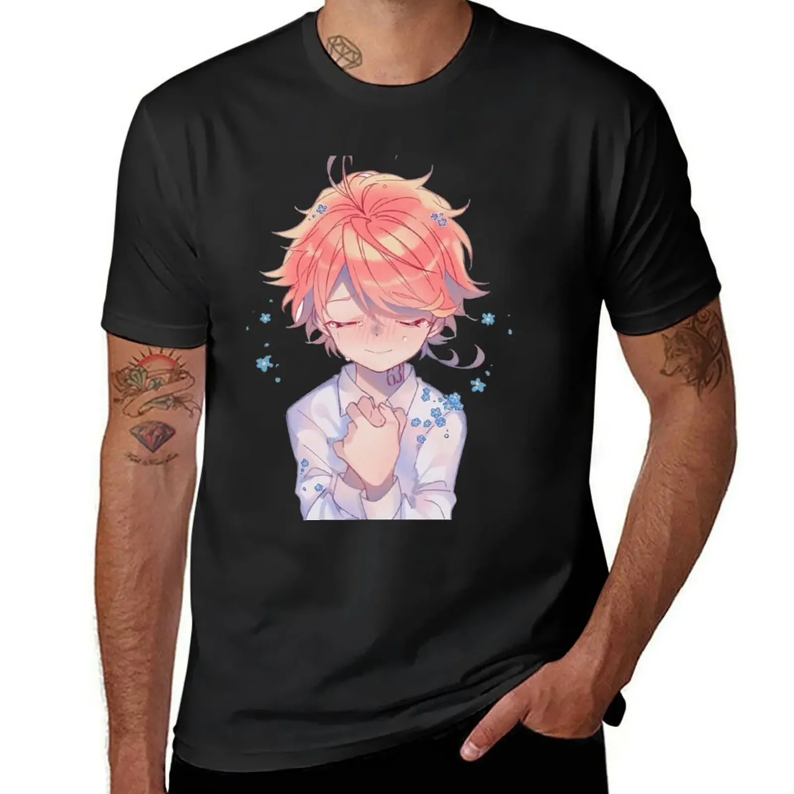 

Happy Emma fanart : The Promised Neverland T-Shirt anime clothes plus size clothes shirts graphic tees sweat shirts, men