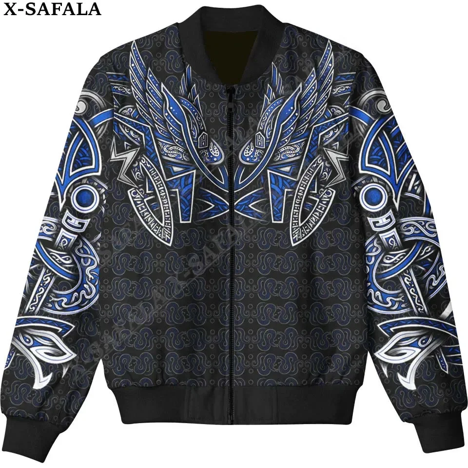 

Mens Unisex 3D Bomber Jackets Tattoo Symbol Hot Armor Raven Print Zipper Casual Harajuku Men Coat Streetwear Thick Coats-1