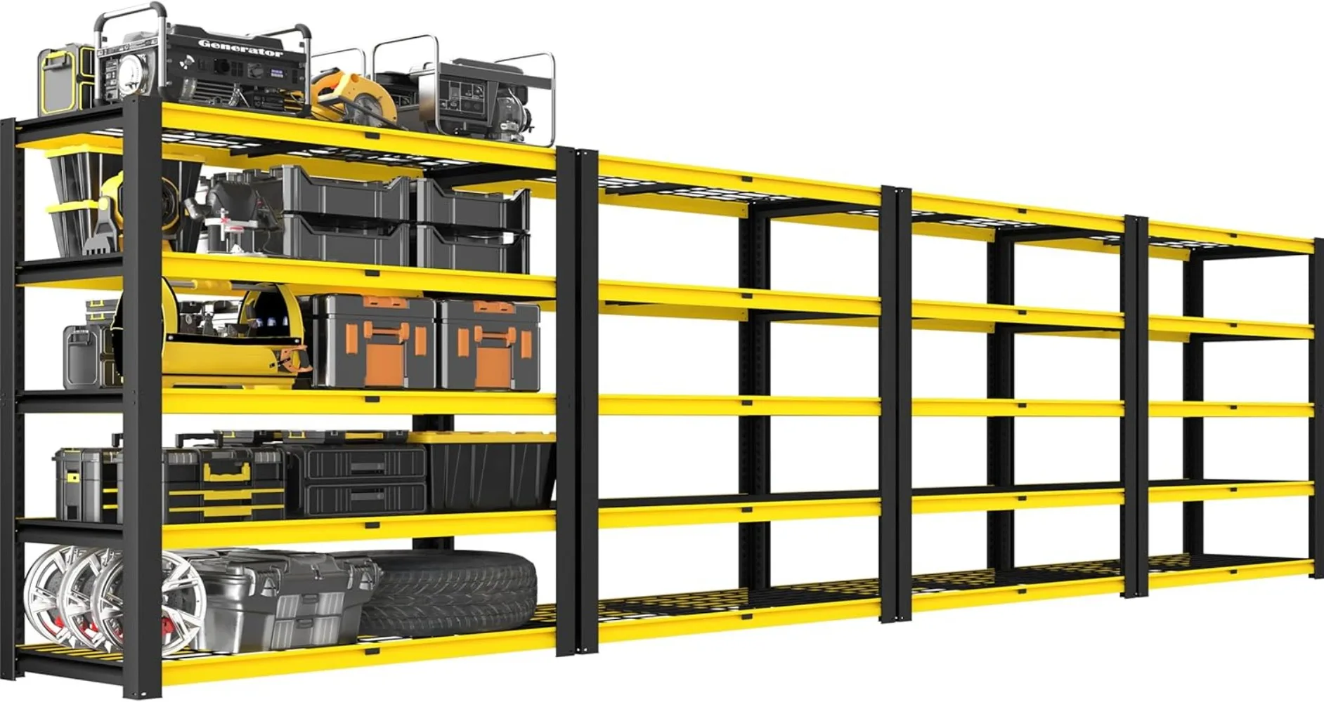 Estantes de almacenamiento de alta resistencia, estantería de alambre de garaje ajustable, utilidad de pie de estante de metal industrial de 5 niveles