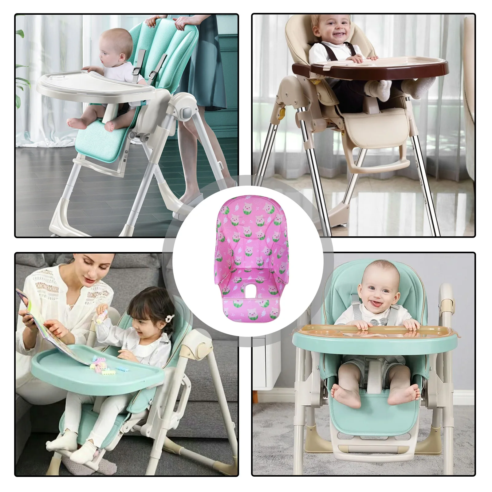 Almofada de assento para cadeira de jantar de bebê, para peg perego, siesta zero3, baoneo, kosmic jané, tecido oxford, capa de cadeira de jantar infantil