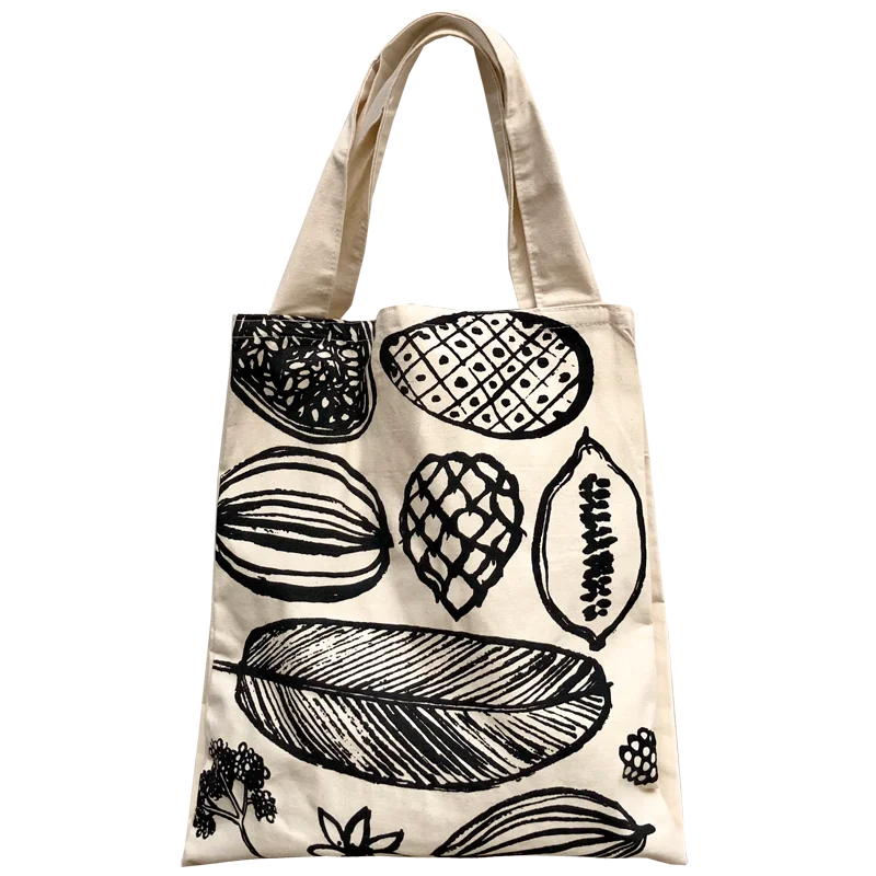 Simple Art Illustration All-match Canvas Bags 2024 Summer Japan Style Female Shoulder Bag Portable Shopping Handbag