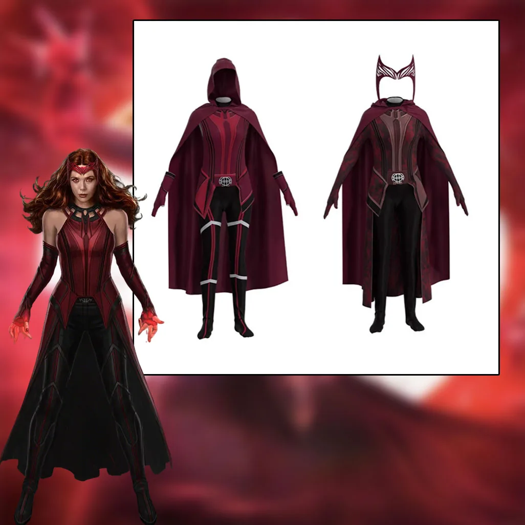 

Костюм для косплея из фильма, Алый плащ, колготки, Хэллоуин, комикс, загадочный потрясающий наряд, накидка, уникальный головной убор, костюм для взрослых девочек