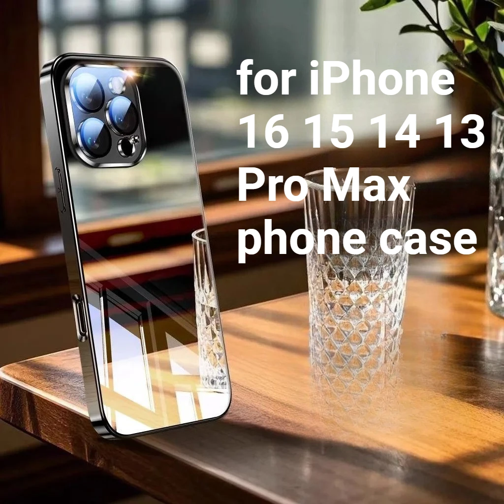 

New Phone Case for IPhone 16 15 14 13Pro Max Mirror Ice Crystal Glass Case Full Cover Heat Dissipation Anti-drop Protection Case