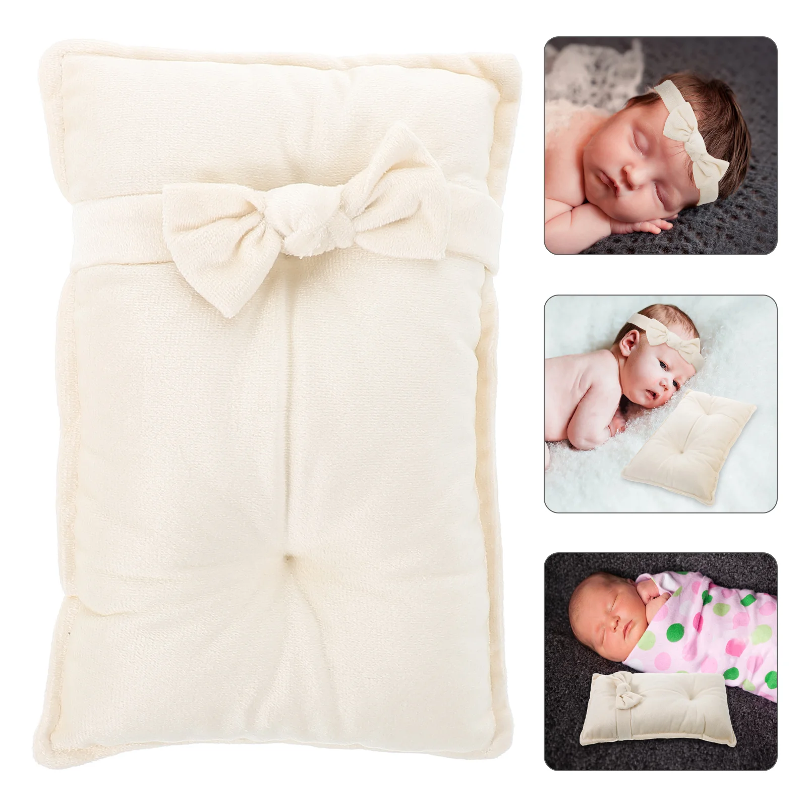 Newborn Photo Pillow Toddler Pillows Baby Girls Hair Bows Headband for Infants Kit