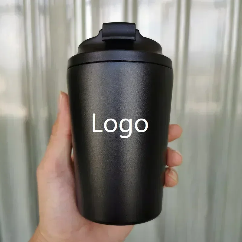 Vacuum Flasks Customized Logo Cup Coffee Mug Car Insulated Water Bottle Travel Stainless Steel Drinking Kettle 301-350ml 12oz
