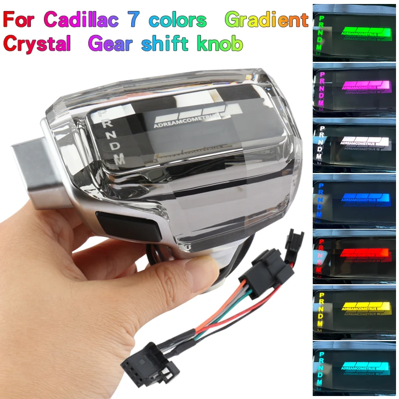 

For Cadillac CTS SLS ATS XTS CT4 SRX crystal LED colorful gradient gear shift knob shift Lever gearbox handle car accessories