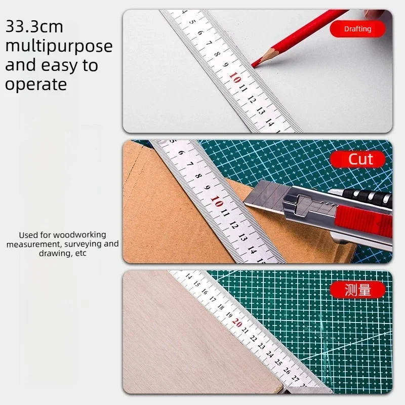 Professional Stainless Steel Angle Ruler 90 Degree Portable Multi-Function Measuring Square Protractor for Hand Measurement
