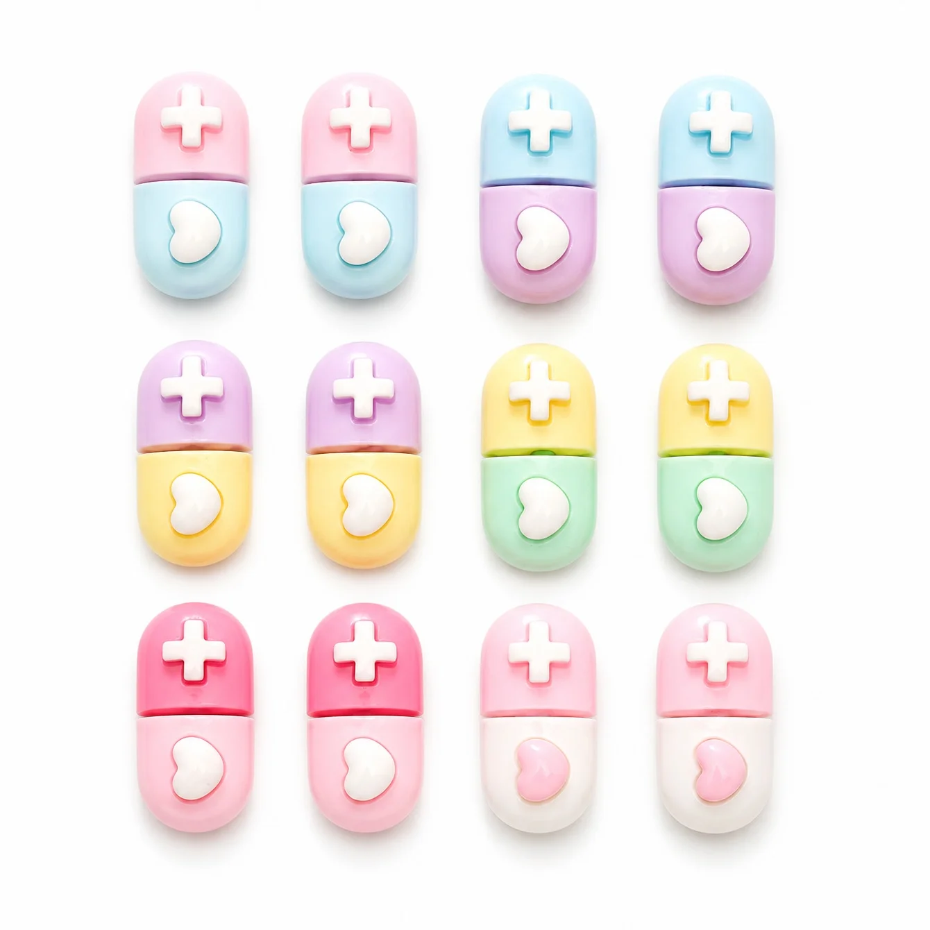 20Pcs Small Halloween Love Lock Heart Pill Skull Kawaii Cartoon Nail Art Charms Flatback Resin Junk Phone Case Decoration Charm - view 3