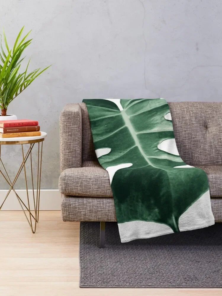 Tropical Monstera Leaves Dream #2 #tropical #decor #art Throw Blanket Blankets For Sofas Beach Blankets