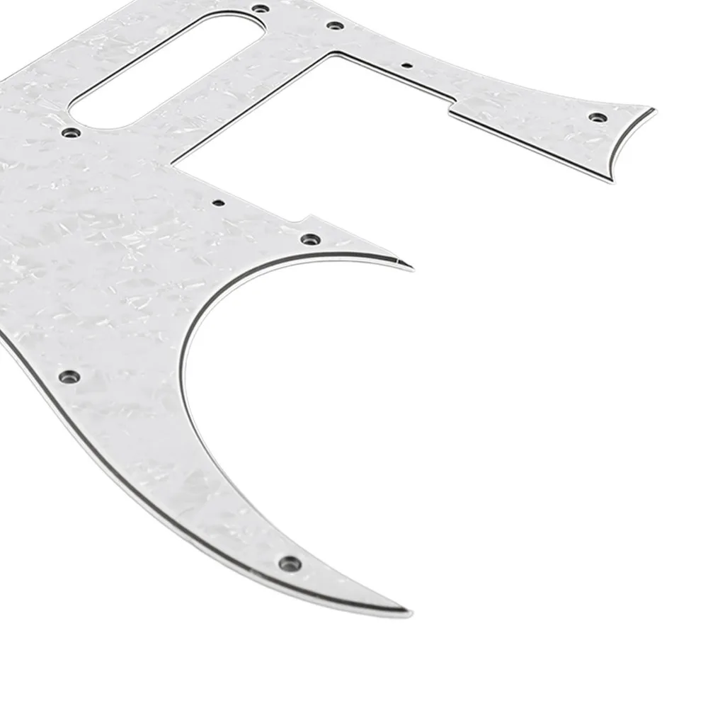 PVC Material Electric Guitar Pickguard HSH Configuration 10 Holes Pickguard Scratch Plate White Pearl Color 4-Ply Construction